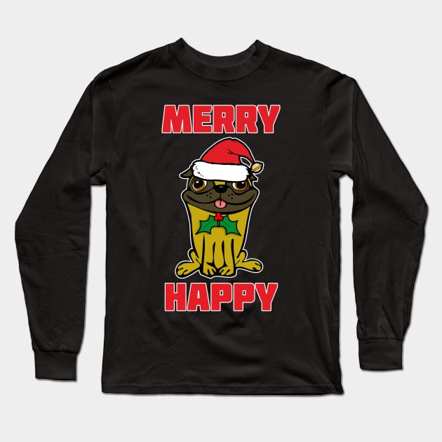 Christmas Pup Long Sleeve T-Shirt by RockettGraph1cs